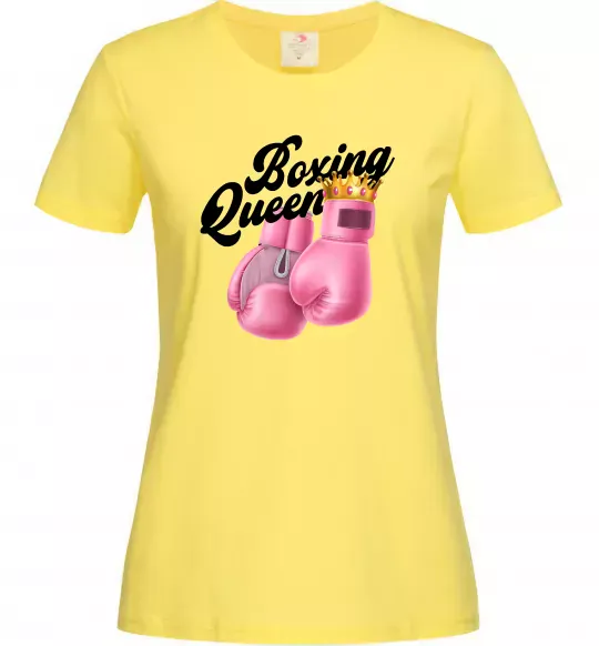 Жіноча футболка Boxing queen Лимонний фото
