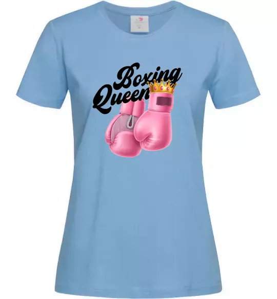 Жіноча футболка Boxing queen Блакитний фото