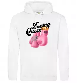 Женская толстовка (худи) Boxing queen Белый фото