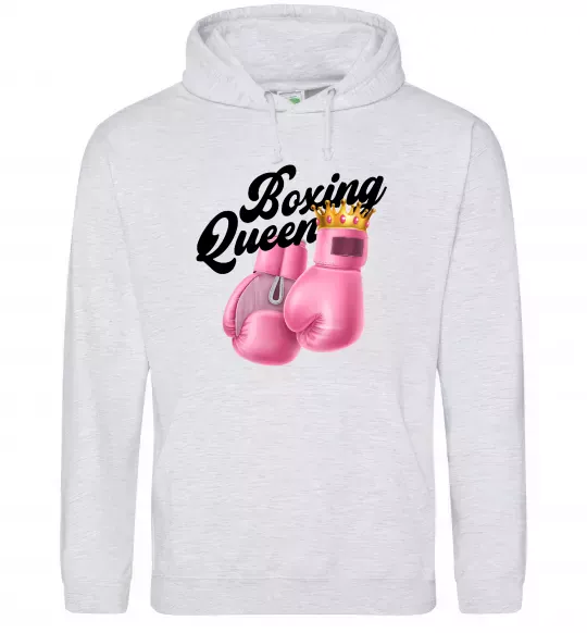 Жіноча толстовка (худі) Boxing queen Сірий меланж фото