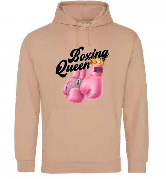 Жіноча толстовка (худі) Boxing queen Пісочний фото