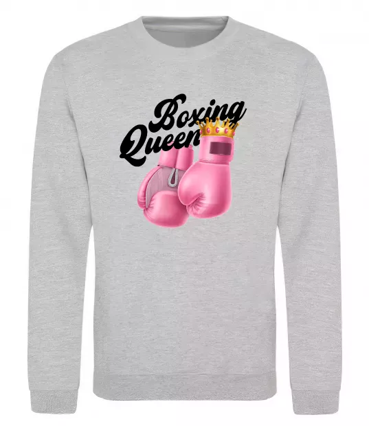 Світшот Boxing queen Сірий меланж фото