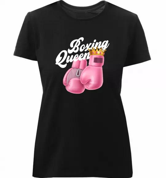 Жіноча преміум футболка Boxing queen Чорний фото