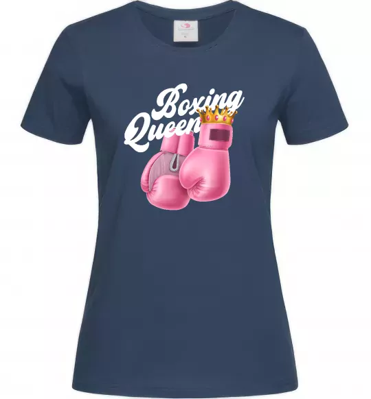 Жіноча футболка Boxing queen Темно-синій фото