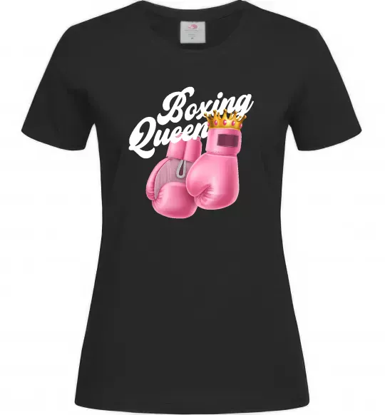 Жіноча футболка Boxing queen Чорний фото