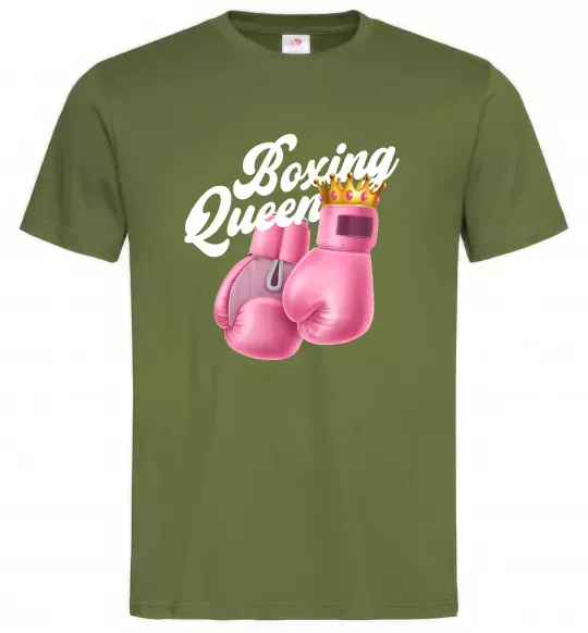 Мужская футболка Boxing queen Оливковый фото