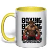 Чашка з кольоровою ручкою Boxing minotaur Сонячно жовтий Чашка з кольоровою ручкою Boxing minotaur Сонячно жовтий фото