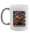 Чашка з кольоровою ручкою Boxing minotaur Срібло Чашка з кольоровою ручкою Boxing minotaur Срібло фото