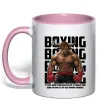 Чашка з кольоровою ручкою Boxing minotaur Ніжно рожевий Чашка з кольоровою ручкою Boxing minotaur Ніжно рожевий фото