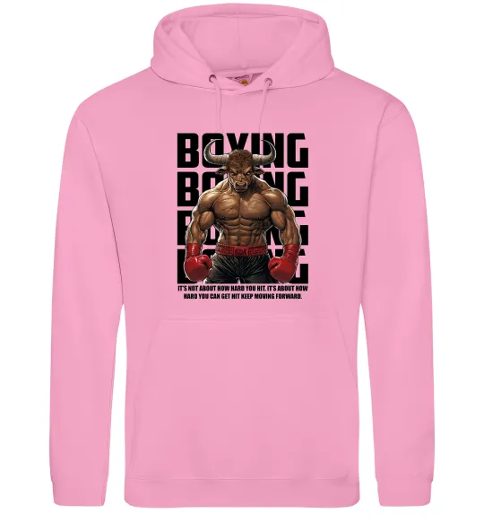 Мужская толстовка (худи) Boxing minotaur Розовый фото