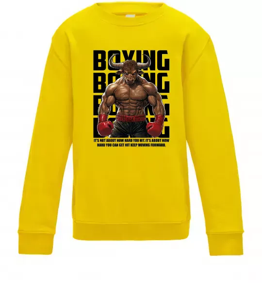 Дитячий світшот Boxing minotaur Сонячно жовтий фото