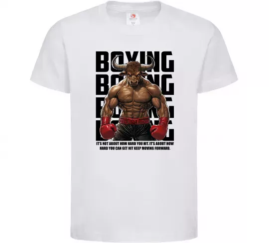 Детская футболка Boxing minotaur Белый фото