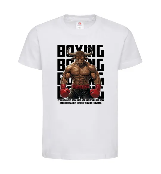 Детская футболка Boxing minotaur Белый фото