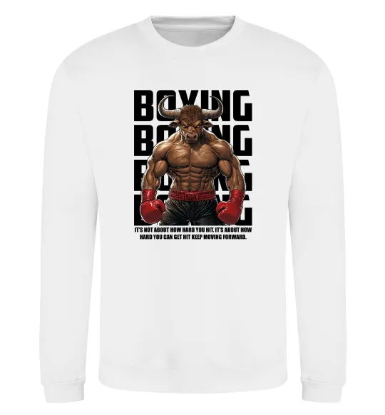 Свитшот Boxing minotaur Белый фото