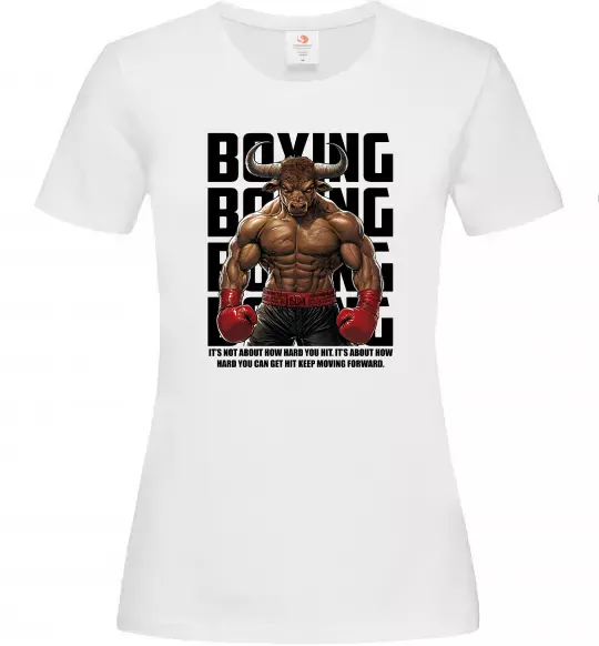 Женская футболка Boxing minotaur Белый фото