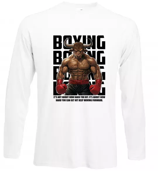 Лонгслив Boxing minotaur Белый фото