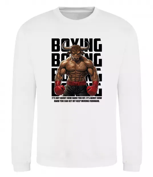 Свитшот Boxing minotaur Белый фото