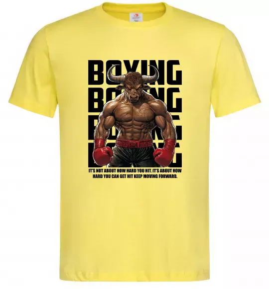 Мужская футболка Boxing minotaur Лимонный фото