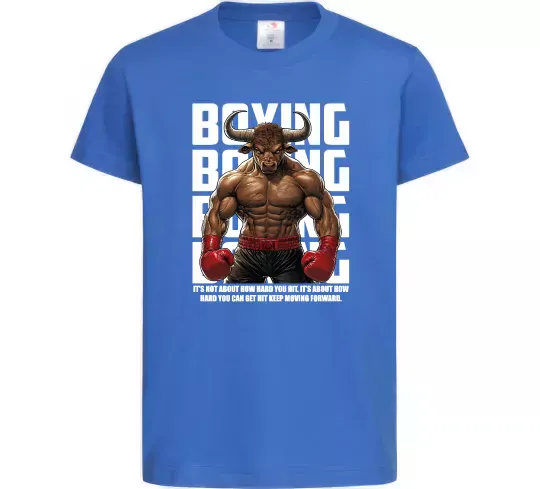 Детская футболка Boxing minotaur Ярко-синий фото