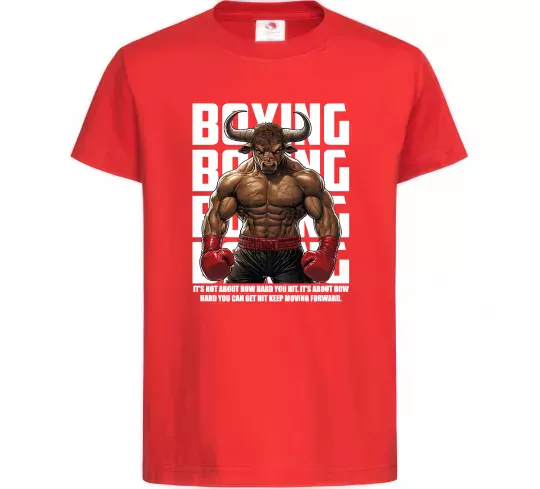 Детская футболка Boxing minotaur Красный фото