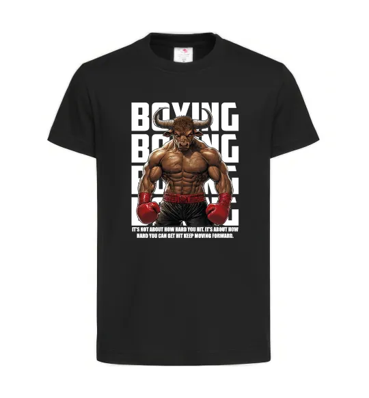 Детская футболка Boxing minotaur Черный фото