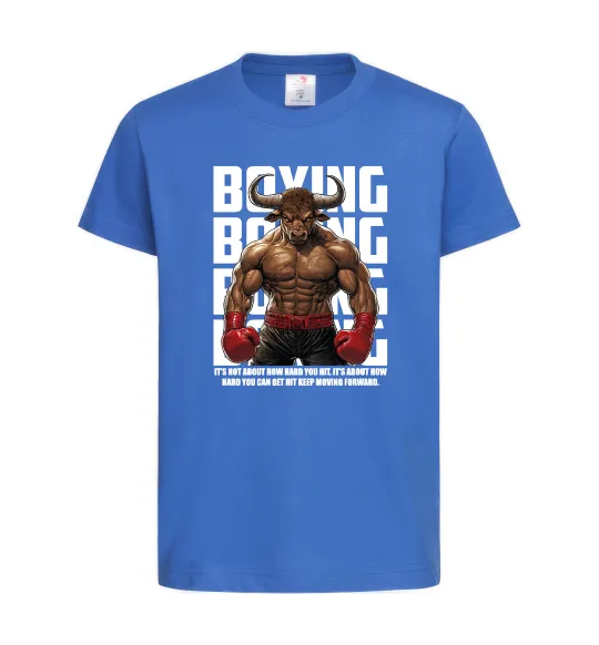 Детская футболка Boxing minotaur Ярко-синий фото
