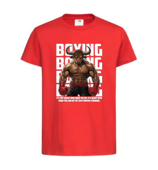 Детская футболка Boxing minotaur Красный фото
