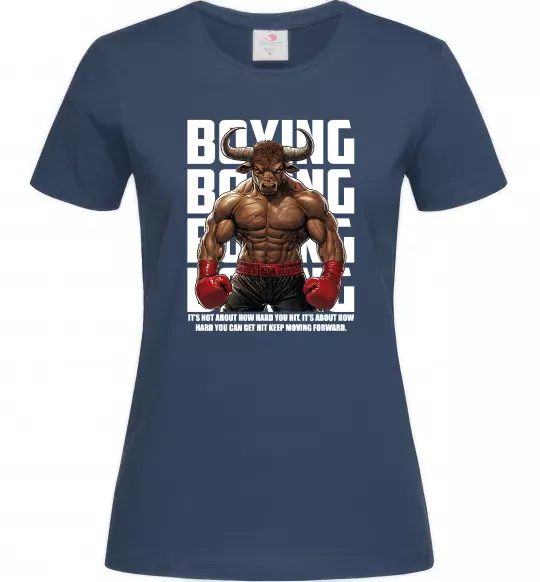 Женская футболка Boxing minotaur Темно-синий фото