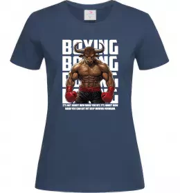 Жіноча футболка Boxing minotaur Темно-синій фото