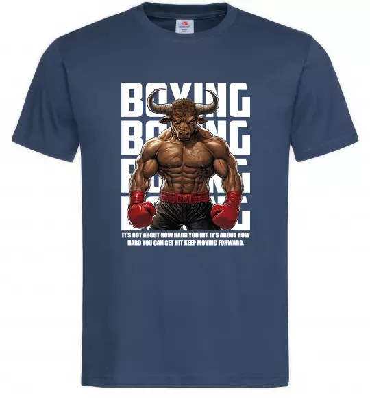 Мужская футболка Boxing minotaur Темно-синий фото