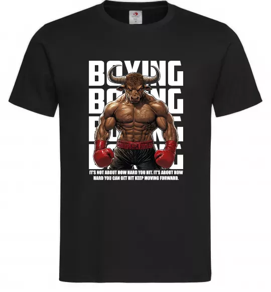 Мужская футболка Boxing minotaur Черный фото