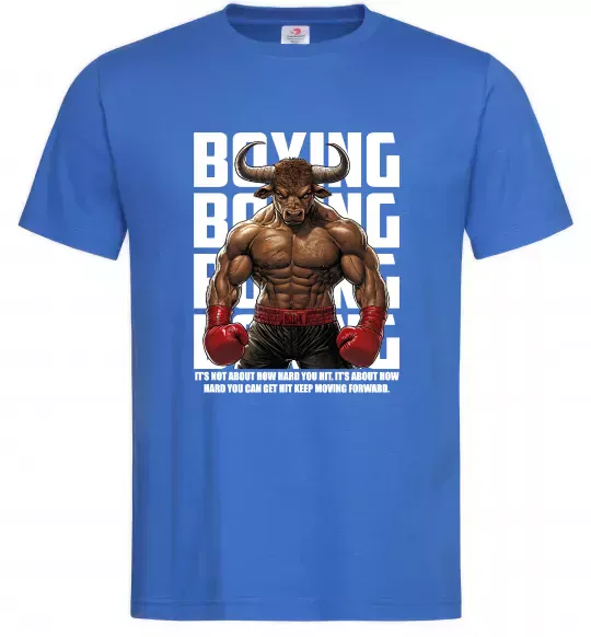 Мужская футболка Boxing minotaur Ярко-синий фото