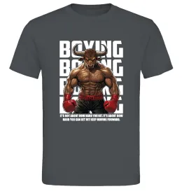 Мужская футболка Boxing minotaur Графит фото