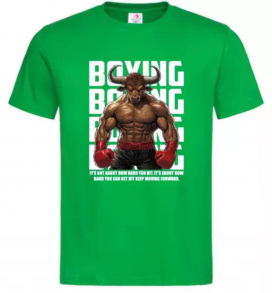 Мужская футболка Boxing minotaur Зеленый фото