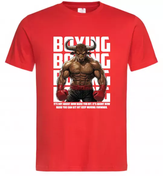 Мужская футболка Boxing minotaur Красный фото