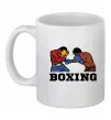 Чашка керамическая Boxing men Белый фото