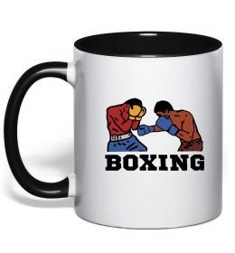 Чашка с цветной ручкой Boxing men