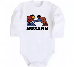 Дитячий бодік Boxing men Білий фото