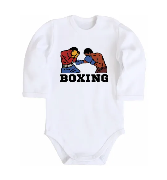 Детский боди Boxing men Белый фото