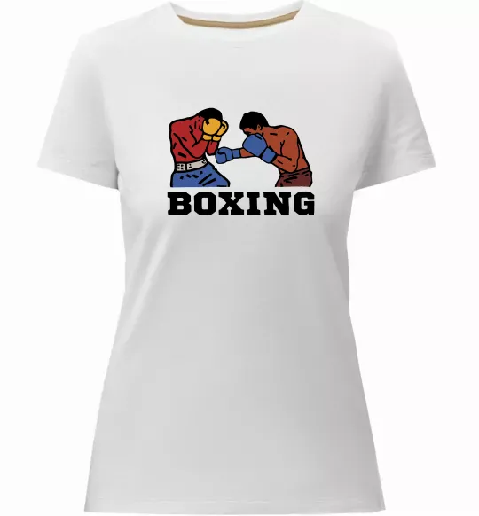 Жіноча преміум футболка Boxing men Білий фото