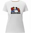 Жіноча преміум футболка Boxing men Білий фото
