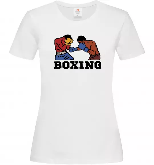Жіноча футболка Boxing men Білий фото