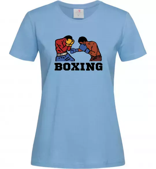 Жіноча футболка Boxing men Блакитний фото