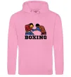 Мужская толстовка (худи) Boxing men Розовый фото