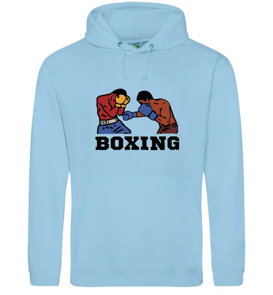 Мужская толстовка (худи) Boxing men Голубой фото