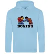 Мужская толстовка (худи) Boxing men Голубой фото