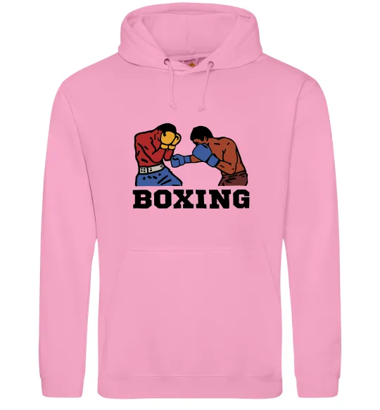 Женская толстовка (худи) Boxing men Розовый фото