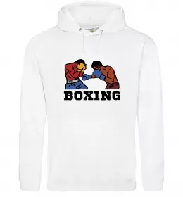 Женская толстовка (худи) Boxing men Белый фото