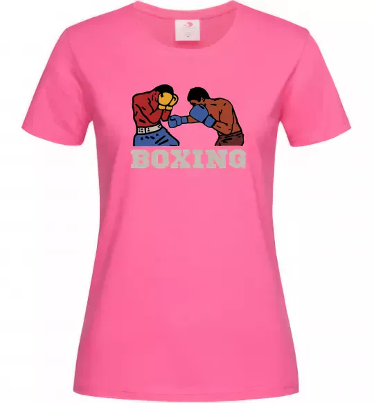 Жіноча футболка Boxing men Яскраво-рожевий фото