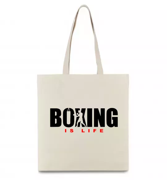 Еко-сумка Boxing is life Бежевий фото